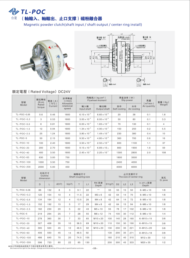 磁粉離合器選型參數(shù) 磁粉離合器選型參數(shù)